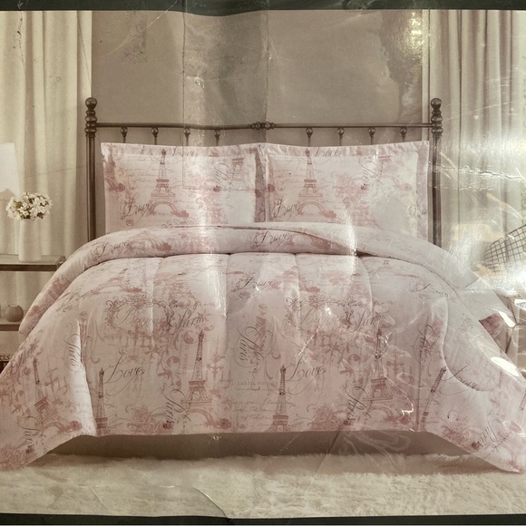 Paris Theme Twin/Twin XL Comforter Set - Picture 2 of 4